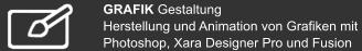 GRAFIK Gestaltung Herstellung und Animation von Grafiken mit  Photoshop, Xara Designer Pro und Fusion